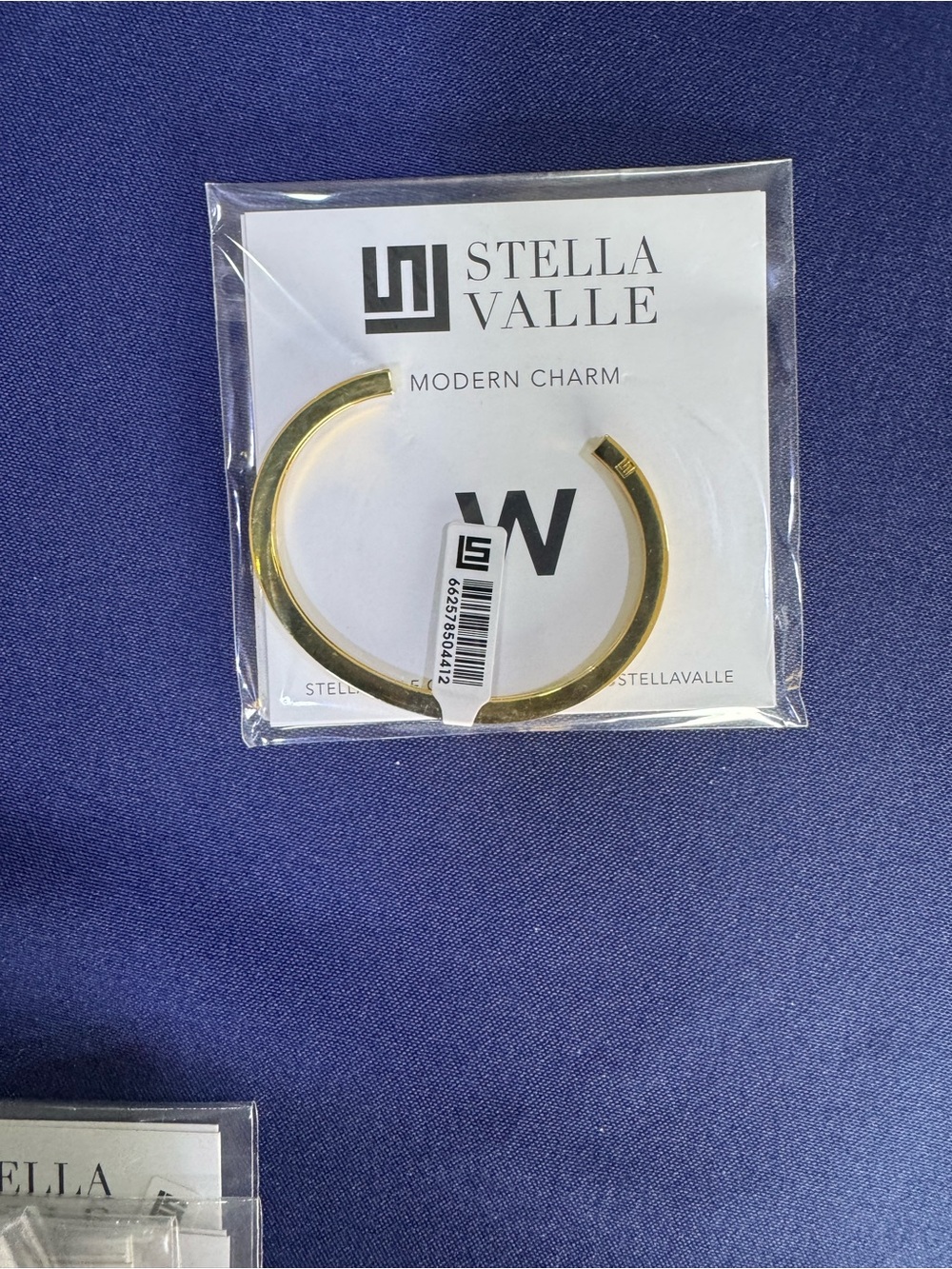 Stella Valle “W” Gold Modern Charm Bracelet